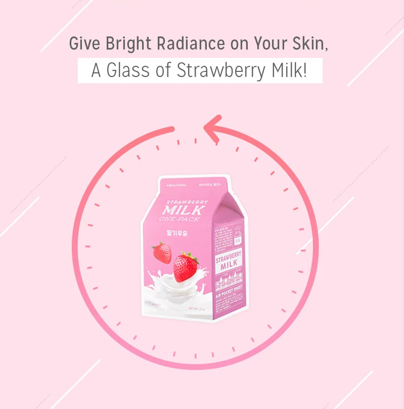 A'PIEU Stawberry Milk One-Pack Face Mask Sheet 21g