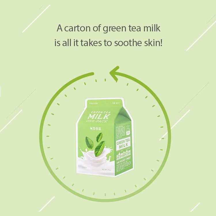 A'PIEU Green Tea Milk One-Pack Face Mask Sheet 21g