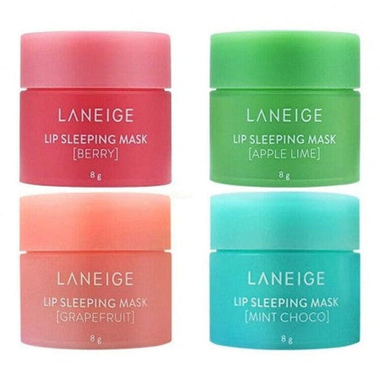 Laneige Lip Sleeping Mask Mini Kit 4g Berry Mask + 4g Grapefruit Mask + 4g Apple Lime Mask + 4g Mint Choco Mask