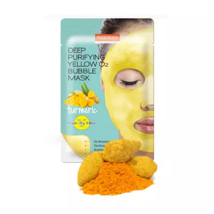 PUREDERM Deep Purifying Yellow O2 Bubble Mask *Turmeric 20g