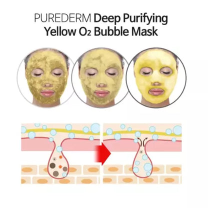 PUREDERM Deep Purifying Yellow O2 Bubble Mask *Turmeric 20g