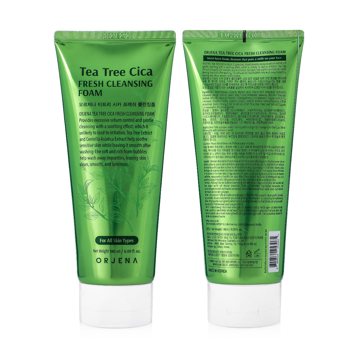 ORJENA Tea Tree Cica Fresh Cleansing Foam 180ml